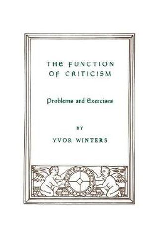 Cover image for Function of Criticism: Problems and Exercises