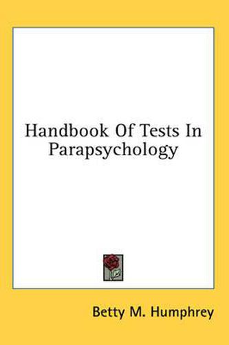 Handbook of Tests in Parapsychology