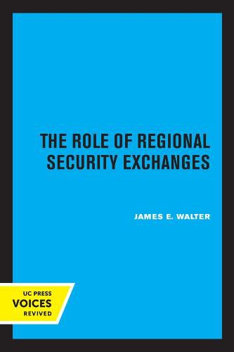 Cover image for The Role of Regional Security Exchanges