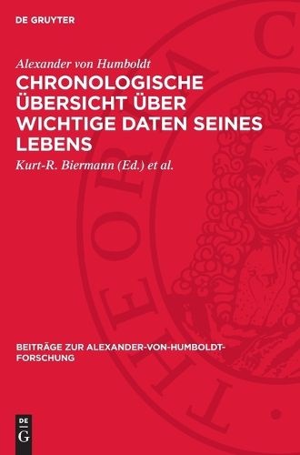 Cover image for Chronologische UEbersicht UEber Wichtige Daten Seines Lebens