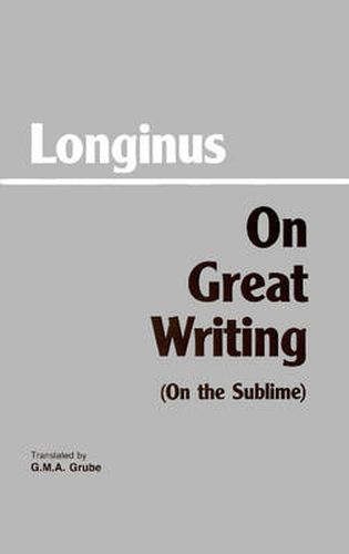 Cover image for On Great Writing (On the Sublime)