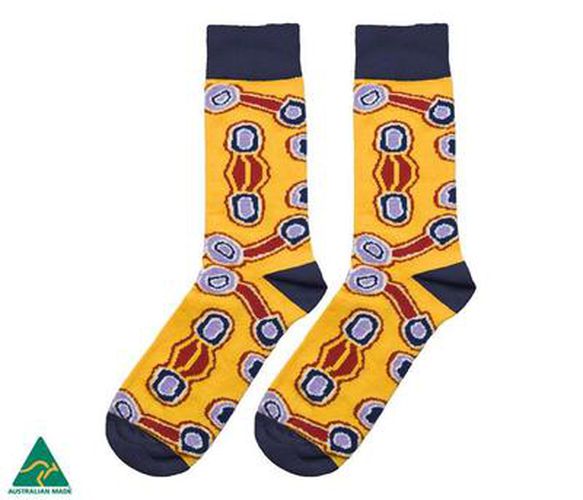 Amelia Brown Indigenous Socks (Mens Size 8-11)