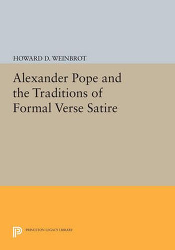 Cover image for Alexander Pope and the Traditions of Formal Verse Satire