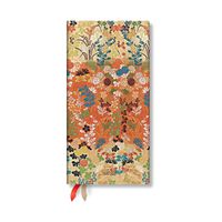 Cover image for Kara-ori (Japanese Kimono) Slim 12-month Horizontal Hardback Dayplanner 2025 (Elastic Band Closure)