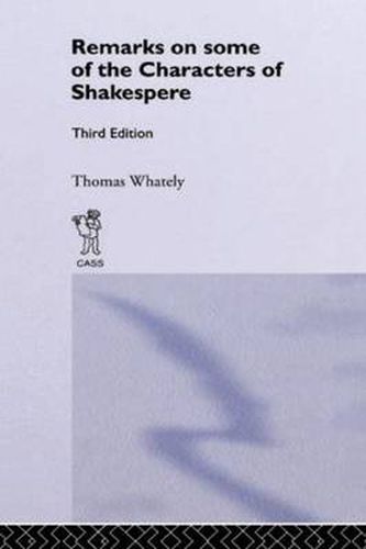 Cover image for Remarks on Some of the Characters of Shakespeare: Volume 17