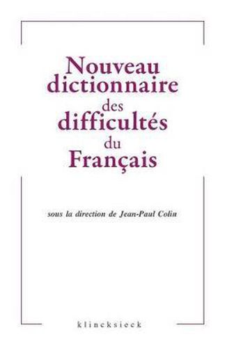 Cover image for Nouveau Dictionnaire Des Difficultes Du Francais