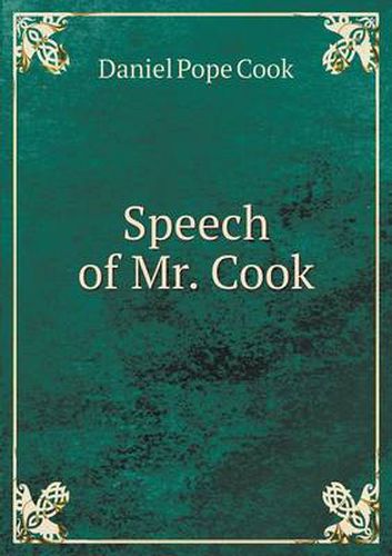 Cover image for Speech of Mr. Cook