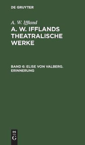 Cover image for Elise Von Valberg. Erinnerung