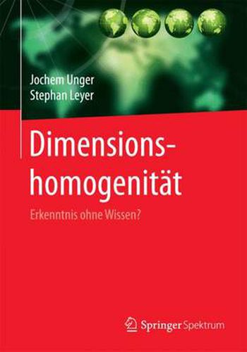 Cover image for Dimensionshomogenitat: Erkenntnis Ohne Wissen?