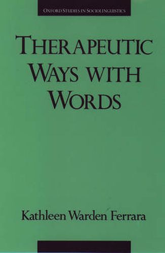 Cover image for Therapeutic Ways with Words