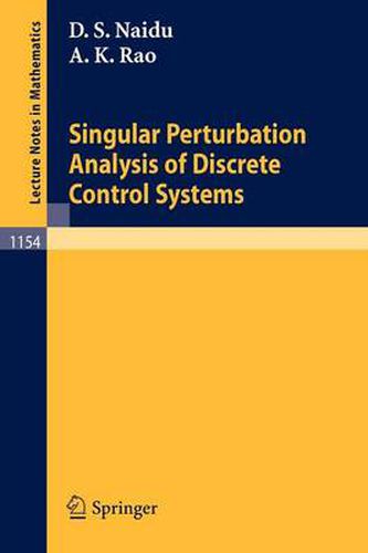 Cover image for Singular Perturbation Analysis of Discrete Control Systems