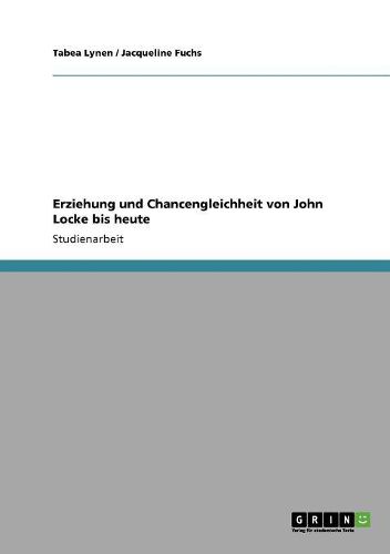 Cover image for Erziehung Und Chancengleichheit Von John Locke Bis Heute