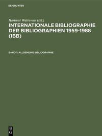 Cover image for Allgemeine Bibliographie