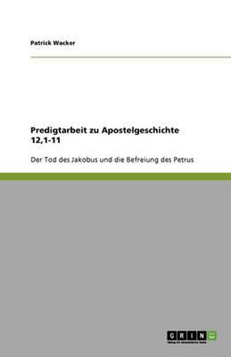 Cover image for Predigtarbeit zu Apostelgeschichte 12,1-11