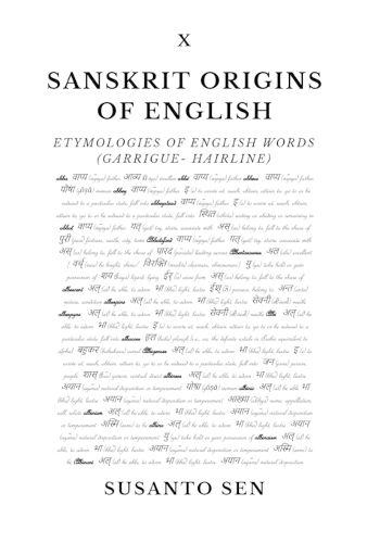 Cover image for Sanskrit Origins of English: Etymologies of English Words (garrigue- hairline)