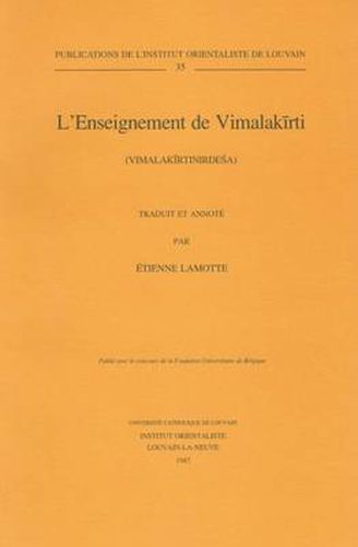 Cover image for L'Enseignement de Vimalakirti (Vimalakirtinirdesa) Traduit et Annote