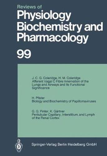 Cover image for Reviews of Physiology, Biochemistry and Pharmacology: Volume: 99