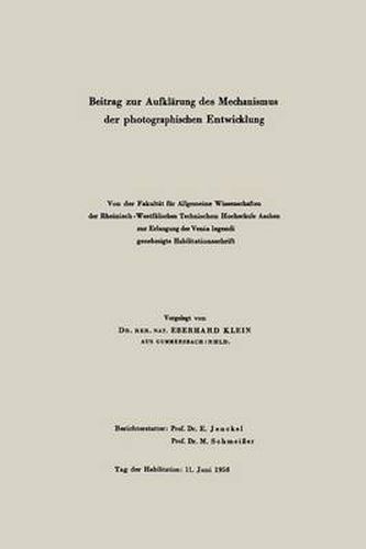 Cover image for Beitrag Zur Aufklarung Des Mechanismus Der Photographischen Entwicklung