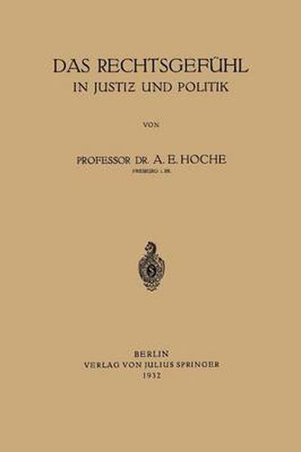 Cover image for Das Rechtsgefuhl in Justiz Und Politik