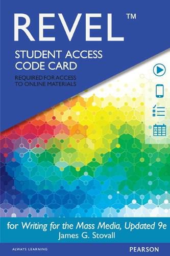 Cover image for Writing for the Mass Media, Updated Edition -- Revel Access Code