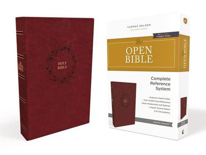 The KJV, Open Bible, Leathersoft, Burgundy, Red Letter, Comfort Print: Complete Reference System