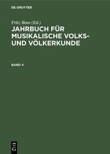 Cover image for Jahrbuch Fur Musikalische Volks- Und Voelkerkunde. Band 4: [Hauptbd.]