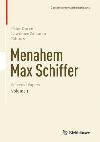 Cover image for Menahem Max Schiffer: Selected Papers