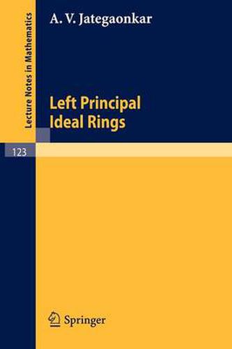 Cover image for Left Principal Ideal Rings