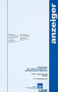 Cover image for Anzeiger Der Philosophisch-Historischen Klasse 143. Jahrgang, 2. Halbband 2008