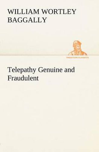 Cover image for Telepathy Genuine and Fraudulent