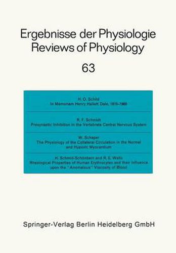 Ergebnisse der Physiologie / Reviews of Physiology: Biologischen Chemie und Experimentellen Pharmakologie / Biochemistry and Experimental Pharmacology