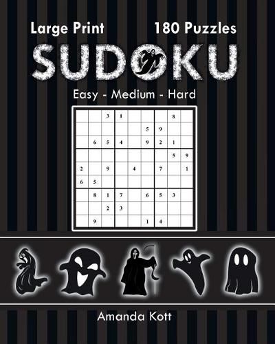 Cover image for Large Print Sudoku Book 3 - Halloween Edition: 180 Easy to Hard Puzzles