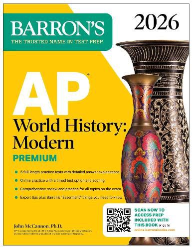 Cover image for AP World History: Modern Premium, 2026: Prep Book With 5 Practice Tests + Comprehensive Review + Online Practice