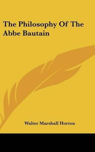 Cover image for The Philosophy of the ABBE Bautain