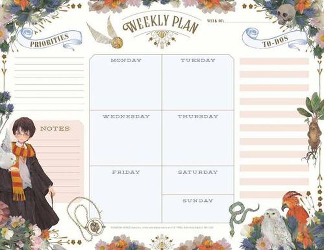 Cover image for Harry Potter: Floral Fantasy Weekly Planner Notepad