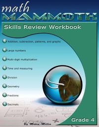 Cover image for Math Mammoth Grade 4 Skills Review Workbook