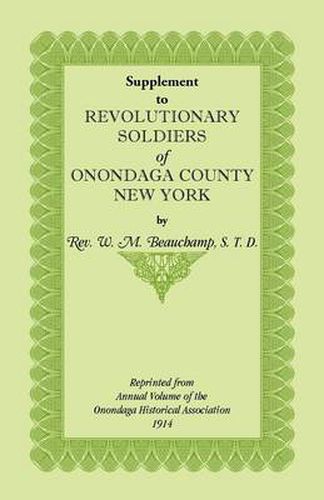 Cover image for Supplement to Revolutionary Soldiers of Onondaga County, New York