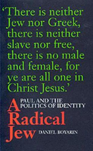 Cover image for A Radical Jew: Paul and the Politics of Identity