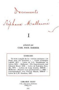 Cover image for Documents Stephane Mallarme I