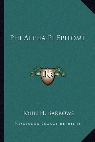 Cover image for Phi Alpha Pi Epitome