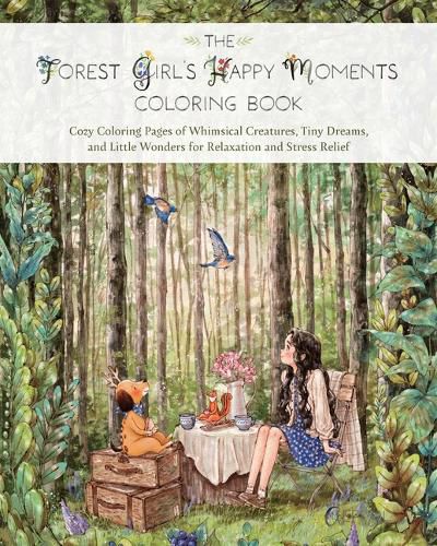 Cover image for The Forest Girl's Happy Moments Coloring Book