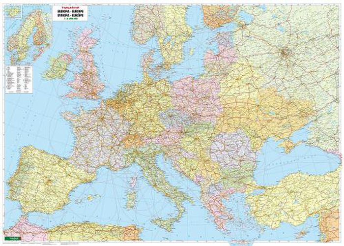 Political Europe, wall map 1:2,600,000, magnetic marking board, freytag & berndt