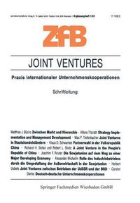 Cover image for Joint Ventures: Praxis Internationaler Unternehmenskooperationen