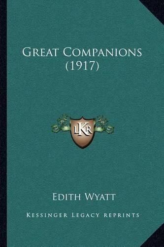 Cover image for Great Companions (1917)