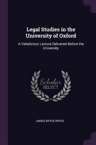 Cover image for Legal Studies in the University of Oxford