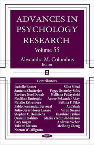 Cover image for Advances in Psychology Research: Volume 55