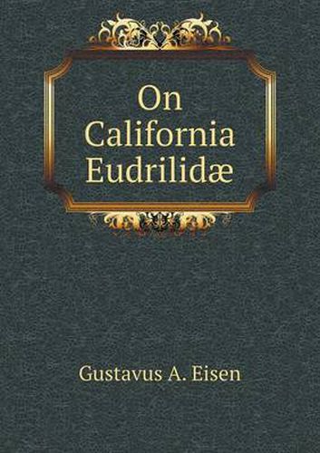 Cover image for On California Eudrilidae