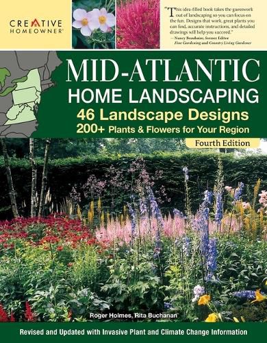 Cover image for Mid-Atlantic Home Landscaping, 4th Edition: 46 Landscape Designs with 200+ Plants & Flowers for Your Region