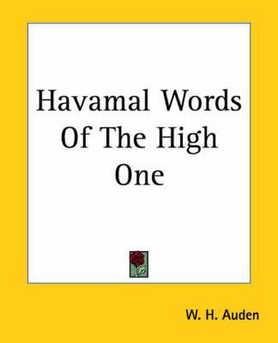 Havamal Words Of The High One