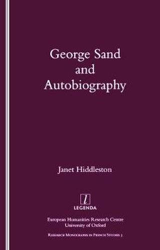 Cover image for George Sand and Autobiography